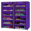 KTX 12 Grids Portable Shoe Cabinet 6 Tiers Shoe Rack Shoe Shelf Tower Shoe Storage Organizer Space Saving with Non-Woven Fabric Cover