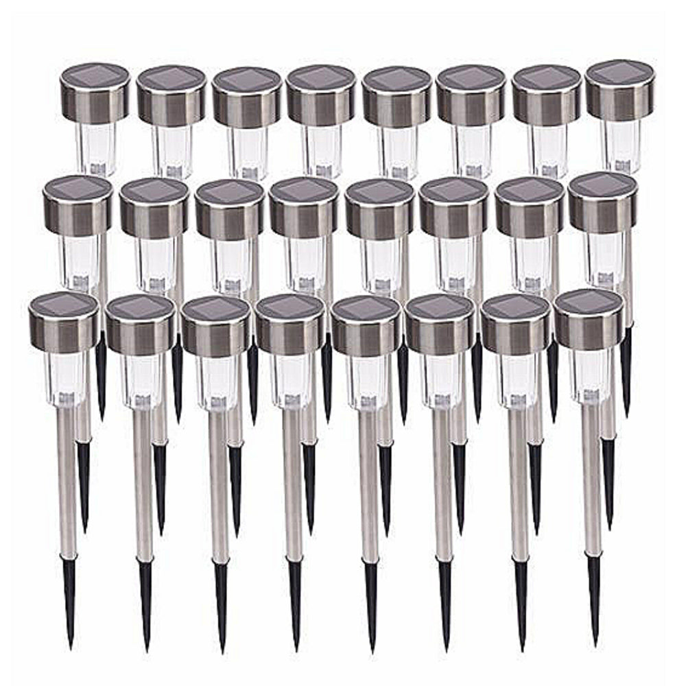 10 Pack Stainless Steel Outdoor Solar Lights for Walkway- Waterproof, LED Landscape Lighting Solar Powered Lights Solar Garden Lights for Pathway Patio Yard