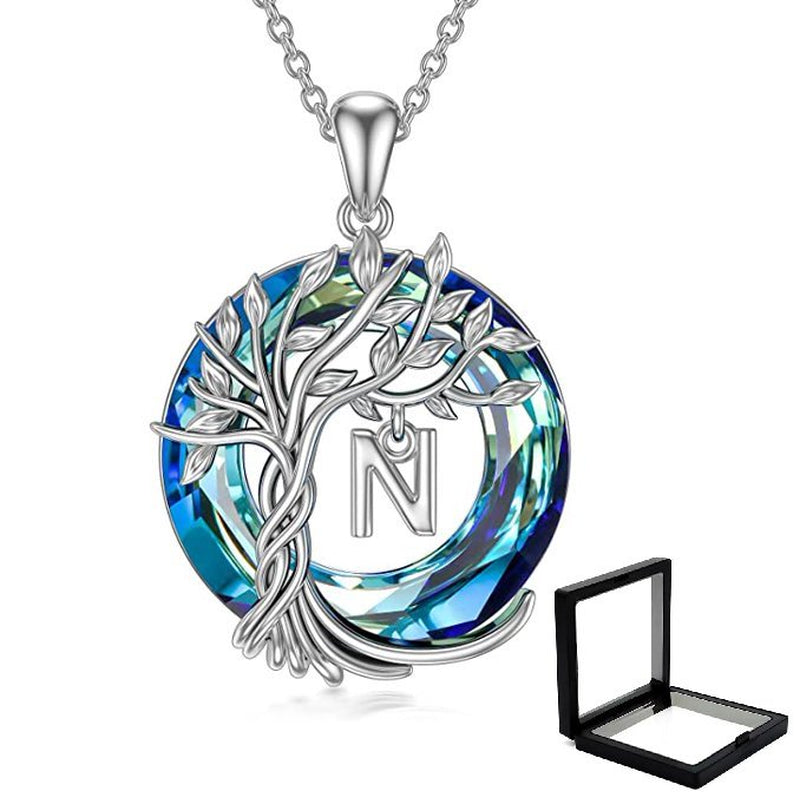 Tree of Life Necklace for Women with Initial Letter