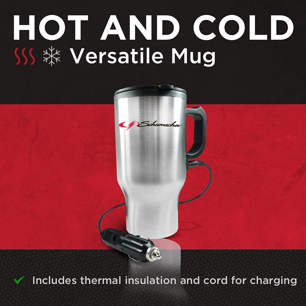 Stainless Steel Travel Mug - Heats Using Your Car’S Power - 12V , Black