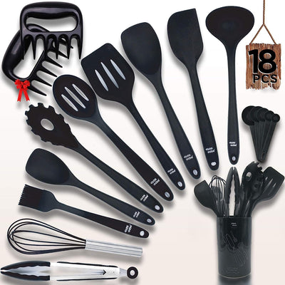  Silicone Heat Resistant Cooking Utensils With Holder 