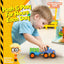 My First Construction Trucks and Storybook - for Kids Age 1, 2, 3 - Push & Pull Cars for Two Year Olds - Toys for 2 Year Old Boy - Toys for 1 Year Old - Toddler Friction Toy Trucks for 2 Yr Old Boys