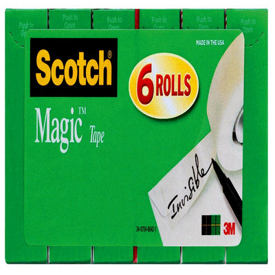 Scotch Magic Tape Refill, 3/4 in X 800 In, 6 Count