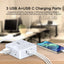 6 Ft Extension Cord Power Strip,Yintar 3 Side 8 Widely Surge Protector Outlets with 4 USB Ports,Flat Plug,Wall Mount,Etl,White