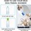 Silicone Dogs Shower Sprayer Head Attachment - Pet Shower Cap Sprinkler | Portable Outdoor Shower Heads for Camping, Hiking, Beach - Fits Most Plastic Mineral Water Bottle, 1 Pack Green