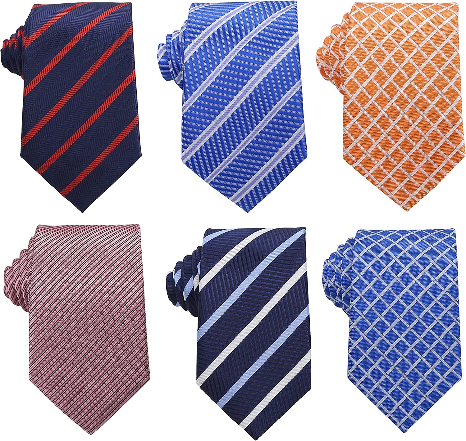  6 PCS Classic Men'S Silk Tie Necktie Woven Neck Ties