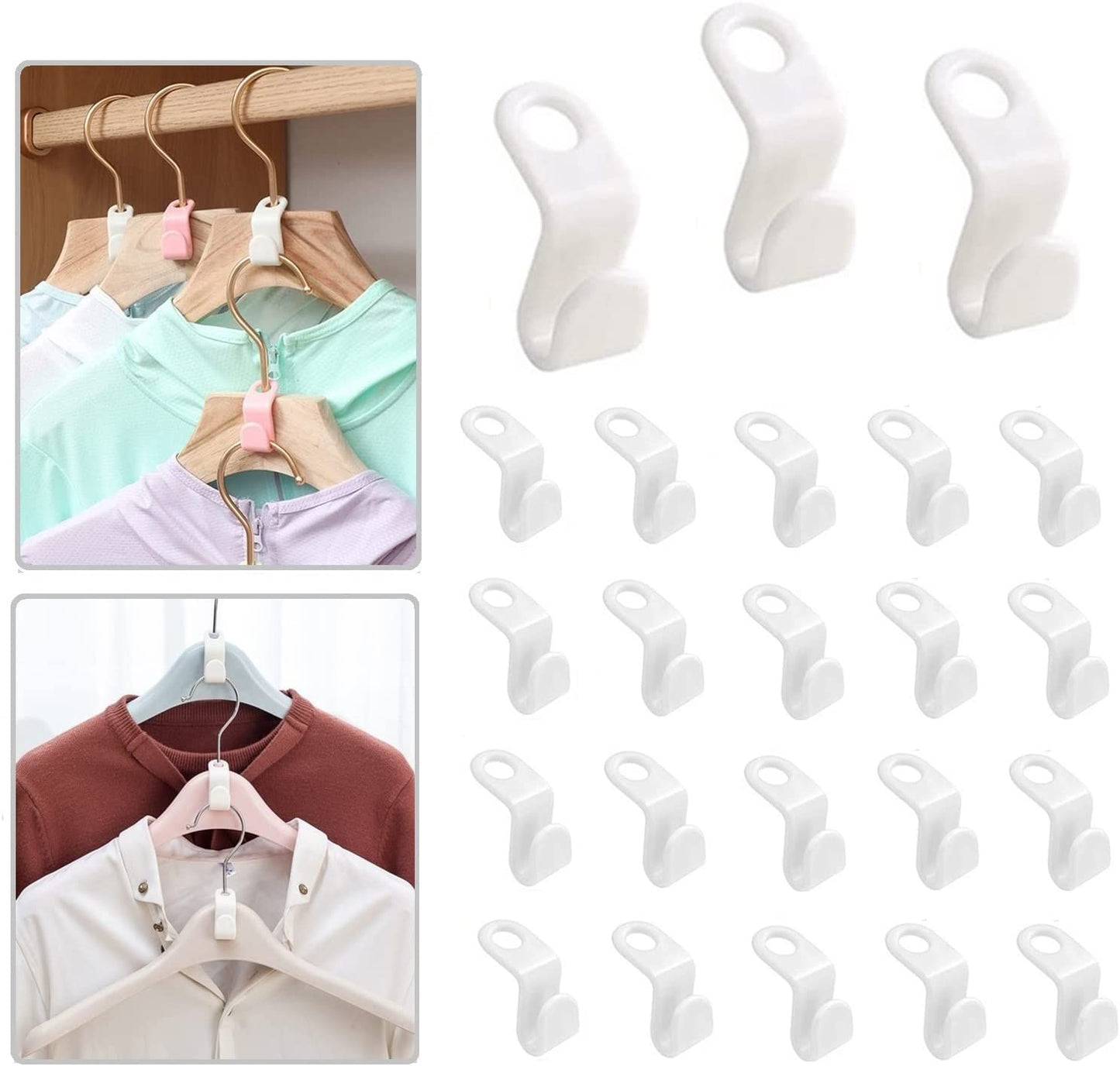 50PCS Clothes Hanger Connector Hooks