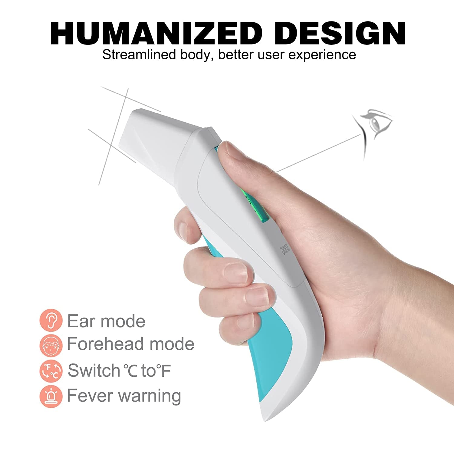 Ear Thermometer for Adult and Kids, Forehead and Ear Thermometer, Baby Ear Thermometer, in Ear Thermometer,Digital Ear Thermometer, Fever Alarm, Fast Reading