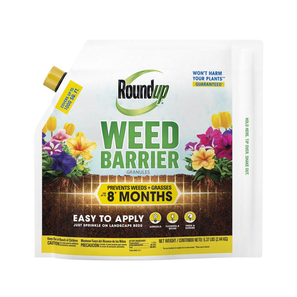 Roundup Weed Barrier Granules - Weed Preventer for Landscapes, 5.4 Lbs