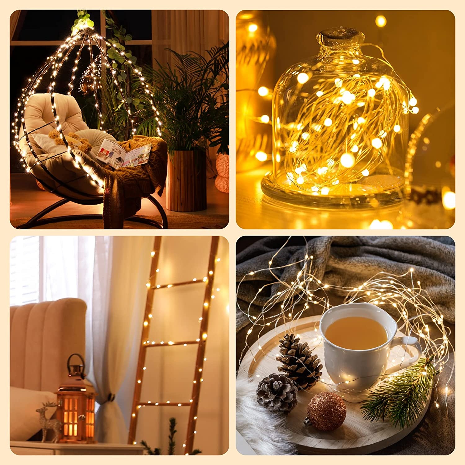 33FT 100 LED Silver Wire String Lights Fairy String Lights Battery Operated LED String Lights for Christmas Wedding Party Home Holiday Decoration