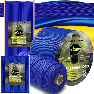 50 Ft – 4Mm – 100% Nylon Tactical Rope MIL-SPEC – Outdoor Para Cord – Camping Hiking Fishing Gear – EDC Parachute Cord – Strong Survival Rope