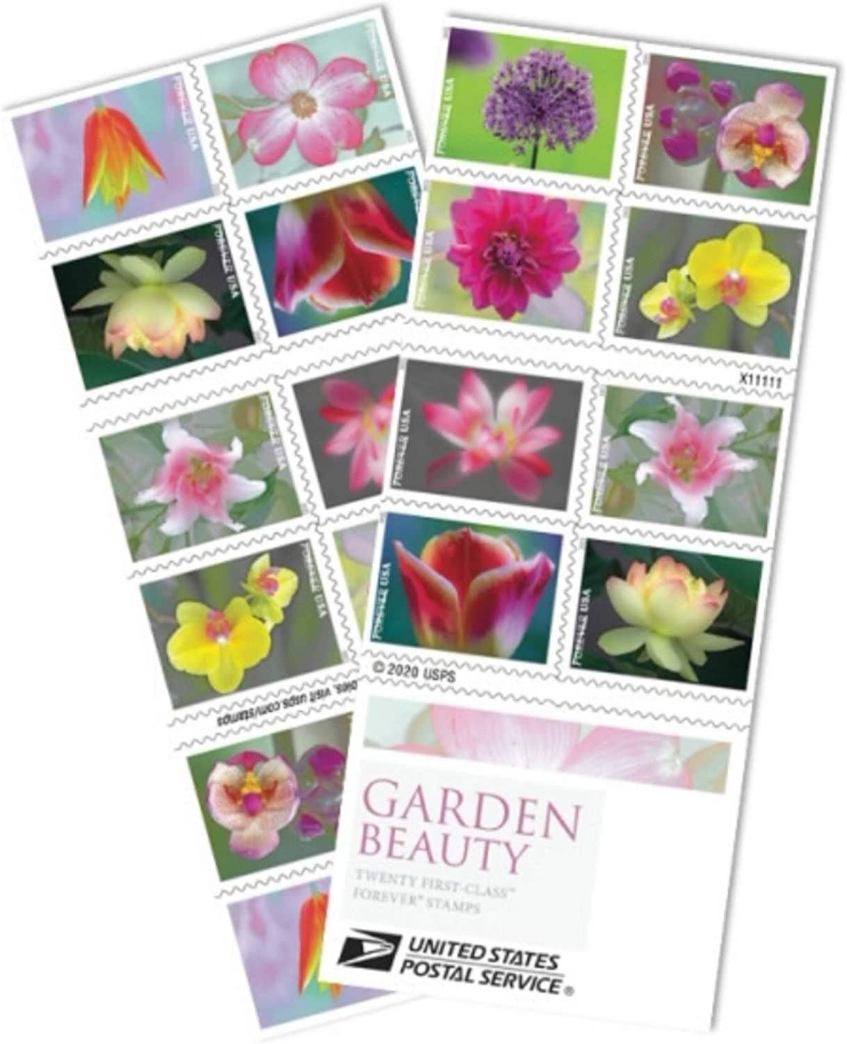 USPS Garden Beauty 2020 Forever Stamps - Booklet of 20 Postage Stamps ...