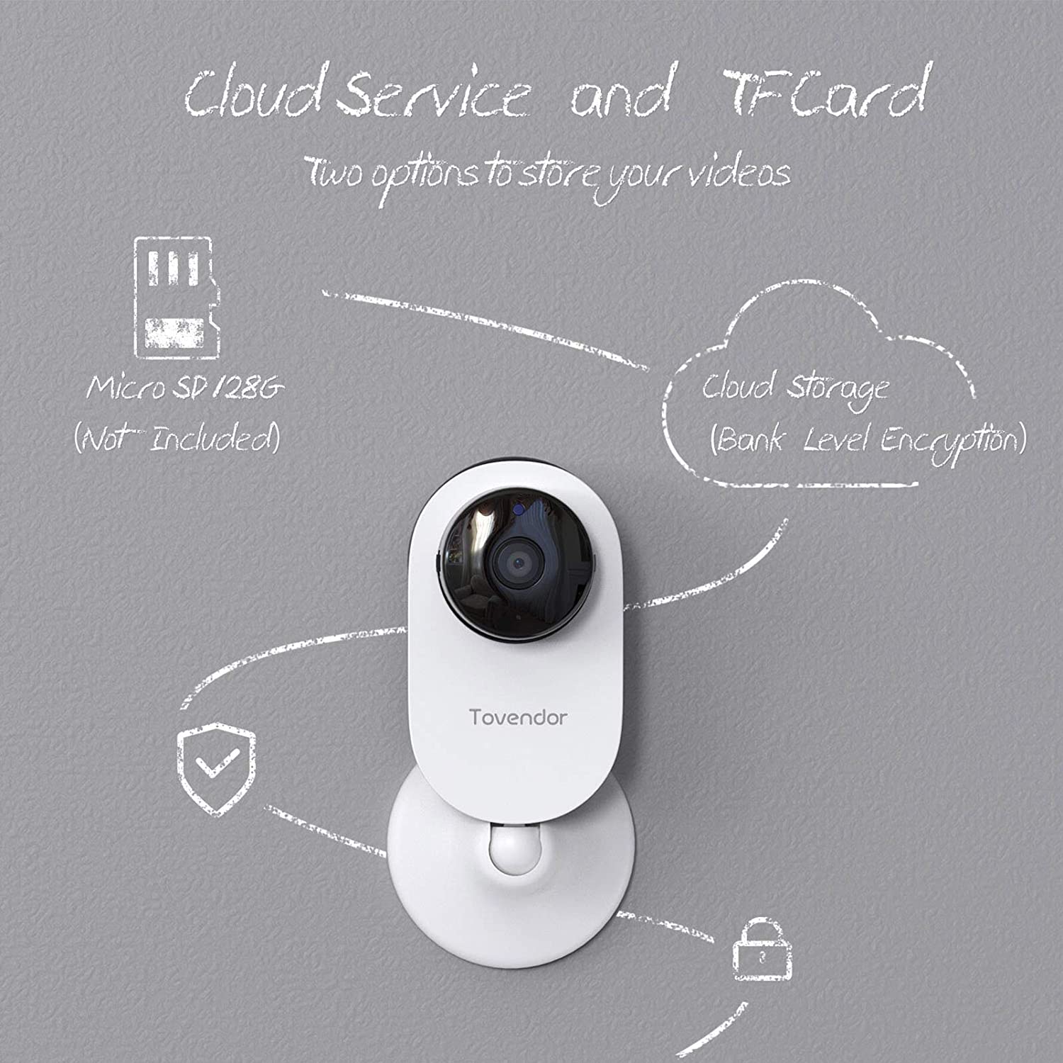 Mini Smart Home Camera, 1080P 2.4G Wifi Security Camera Wide Angle Nanny Baby Pet Monitor with Two Way Audio, Cloud Storage, Night Vision, Motion Detection