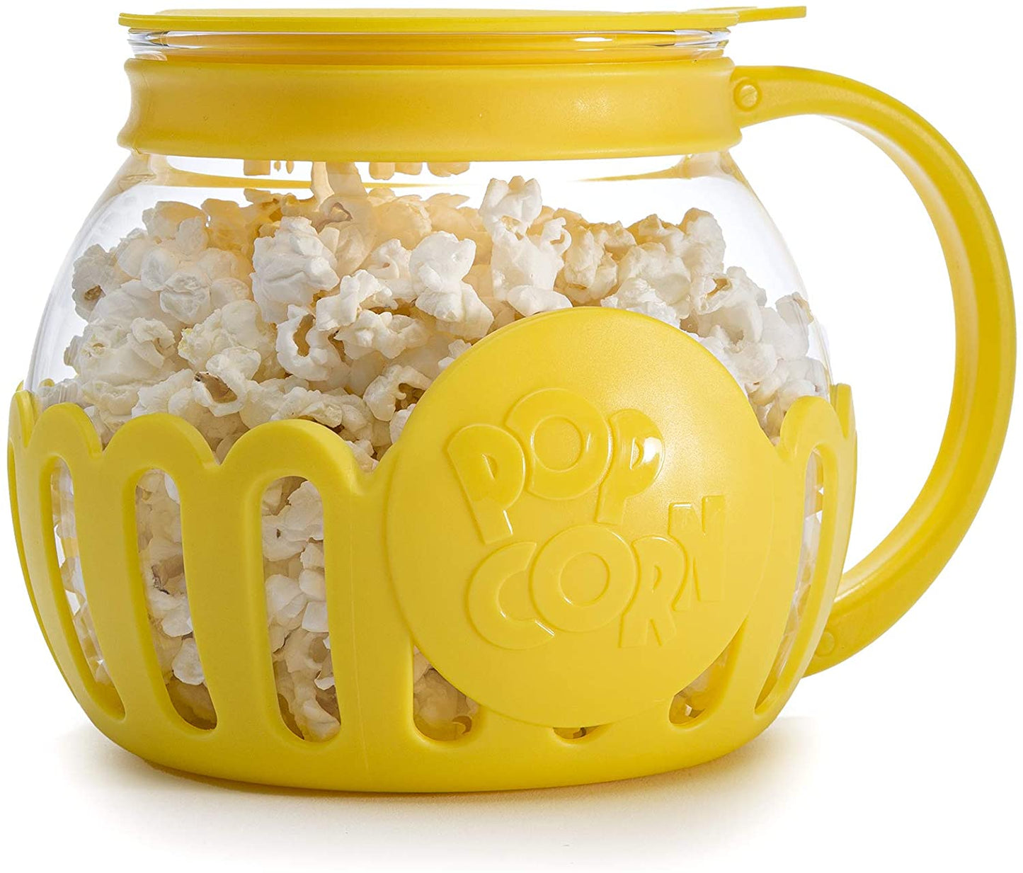 Ecolution Original Microwave Micro-Pop Popcorn Popper, Borosilicate Glass, 3-in-1 Silicone Lid, Dishwasher Safe, BPA Free, 1.5 Quart - Snack Size, Black