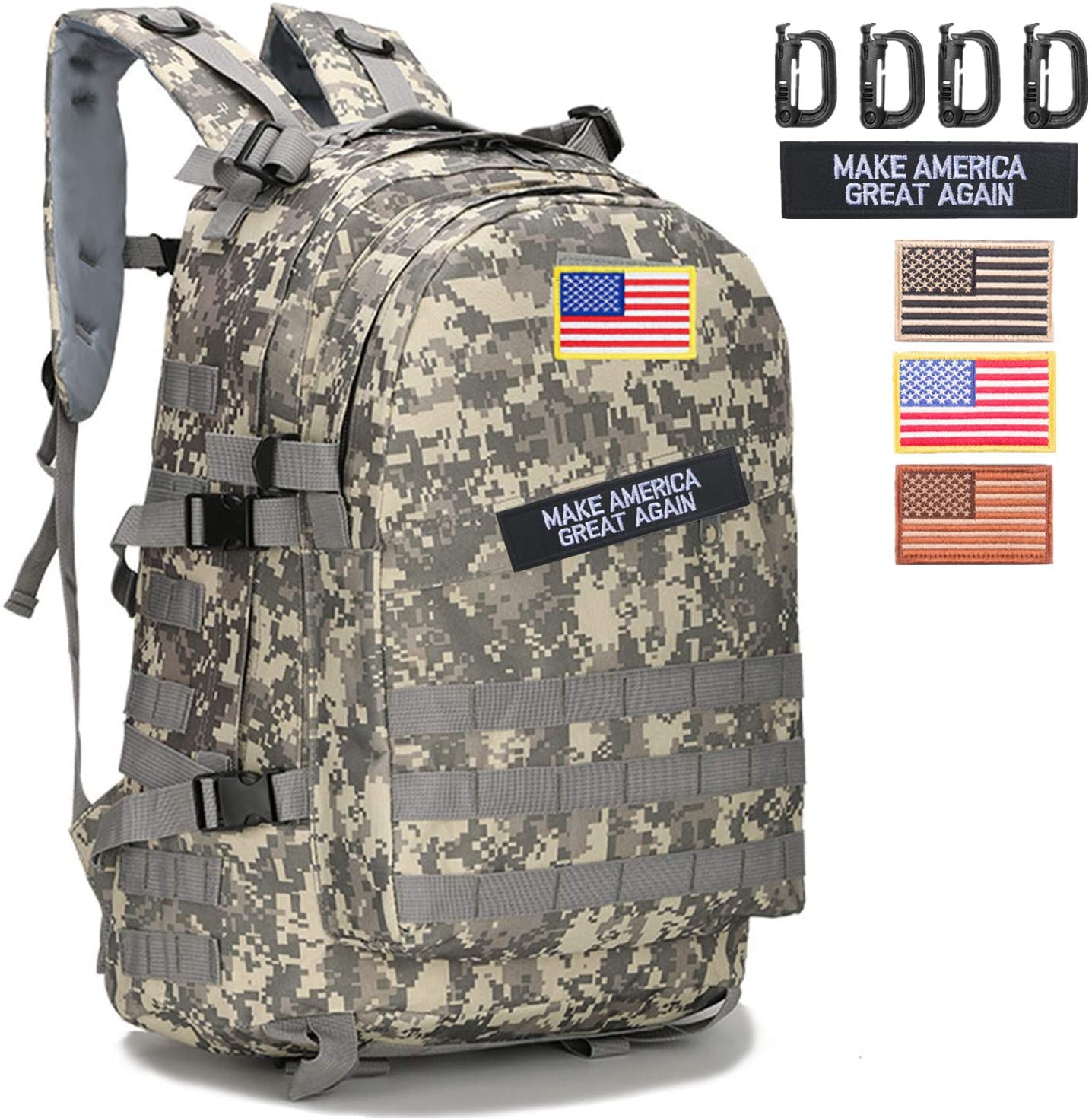 40L Large 3 Day Molle Assault Pack Military Tactical Army Backpack Bug Out Bag Rucksack Daypack