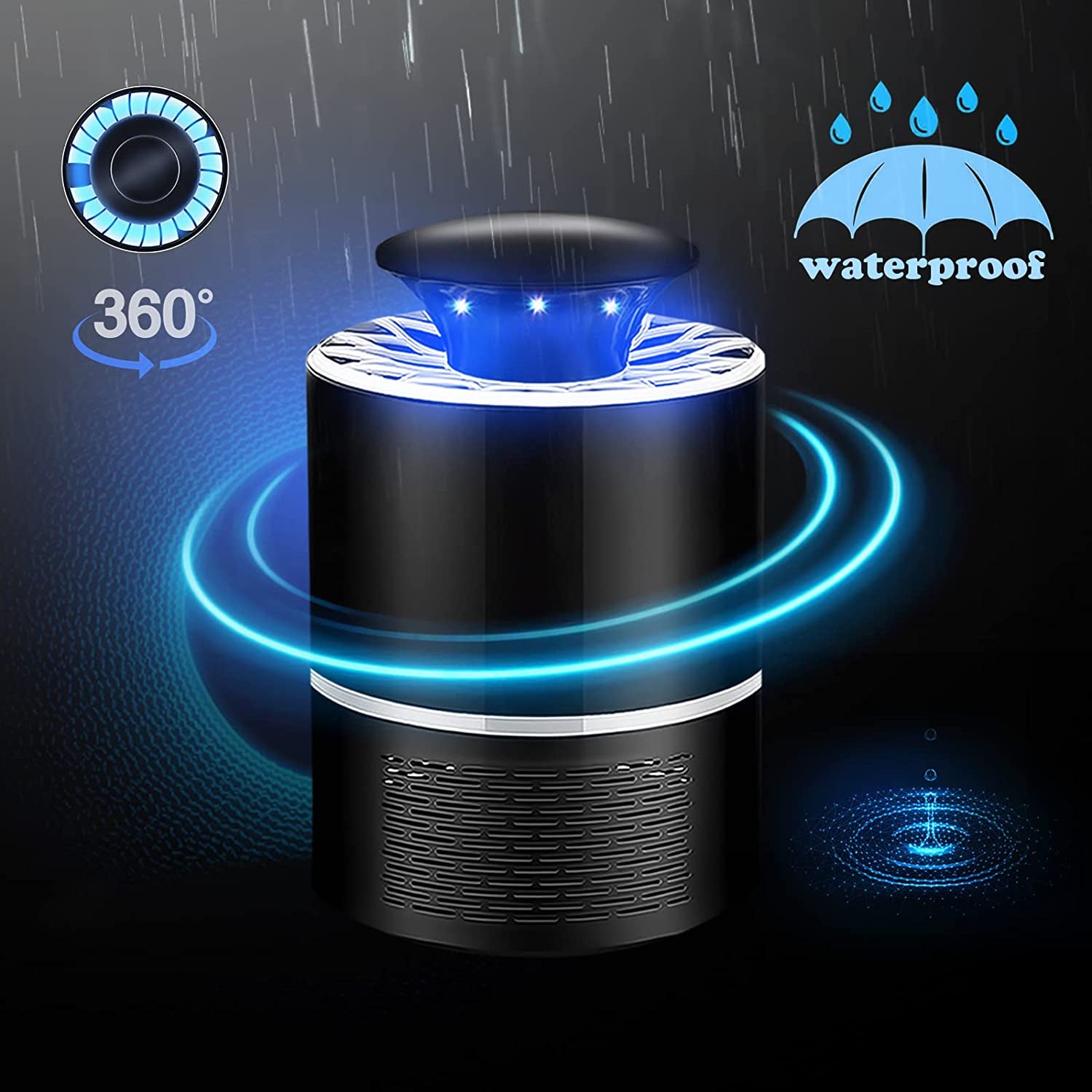 Mosquito Zapper Indoor, Insect Traps Mosquito Killer Bug 360 Degree LED and Strong Suction Fan for Bugs for Home, Kitchen, Office