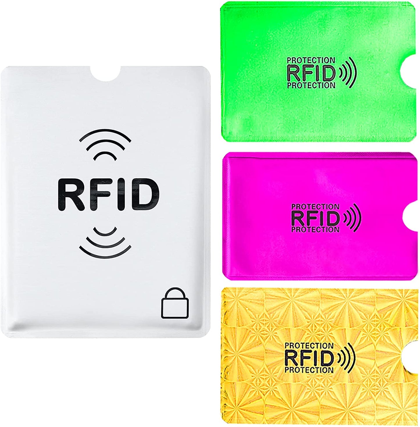  28 RFID Blocking Sleeves (24 Credit Card Protector Holders in 12 Colors & 4 Passport Protectors)