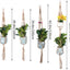 Vanproo 5Pack Macrame Plant Hangers, 5 Different Tiers, Cotton Rope Hanging Planters Set Flower Pots Holder Stand, Indoor Outdoor Decorative Hanging Planters Basket, 49In/41In/38In