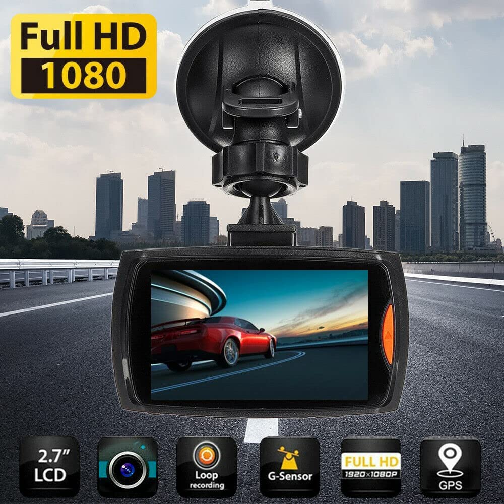 Jahy2Tech 1080P Dash Camera for Cars Front and Rear Camera Video Recorder Dashcam for Cars with 2.7" LCD Display,Night Vision,Motion Detection,Parking Mode,G-Sensor,Loop Recording,140° Wide Angle
