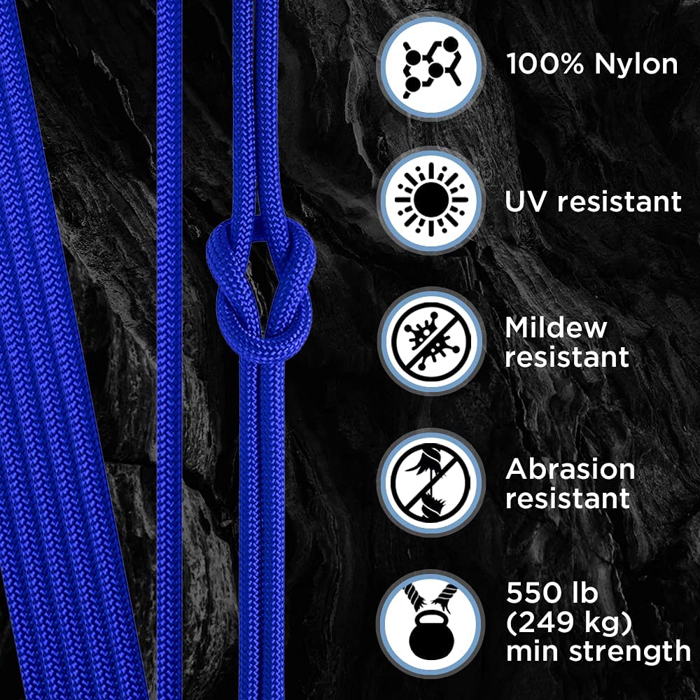 50 Ft – 4Mm – 100% Nylon Tactical Rope MIL-SPEC – Outdoor Para Cord – Camping Hiking Fishing Gear – EDC Parachute Cord – Strong Survival Rope