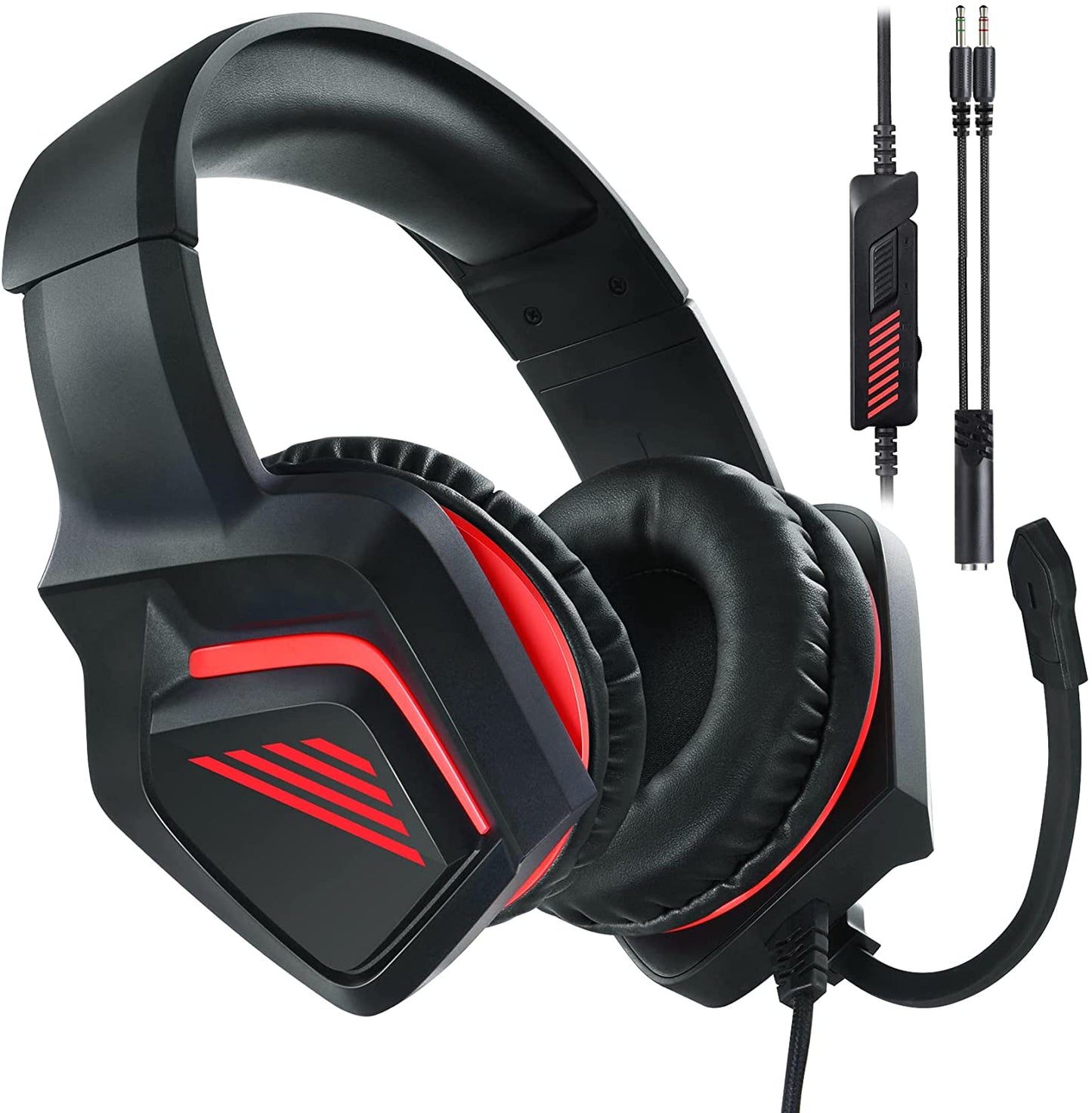 Gaming Headset for PS4 PC Xbox One PS5 Controller, Stereo Sound Noise Cancelling over Ear Headphones with Mic, Gaming Headsets Wired for PC, PS4, PS5, Switch, Xbox One Laptop Mac Nintendo Switch