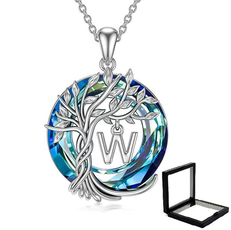 Tree of Life Necklace for Women with Initial Letter