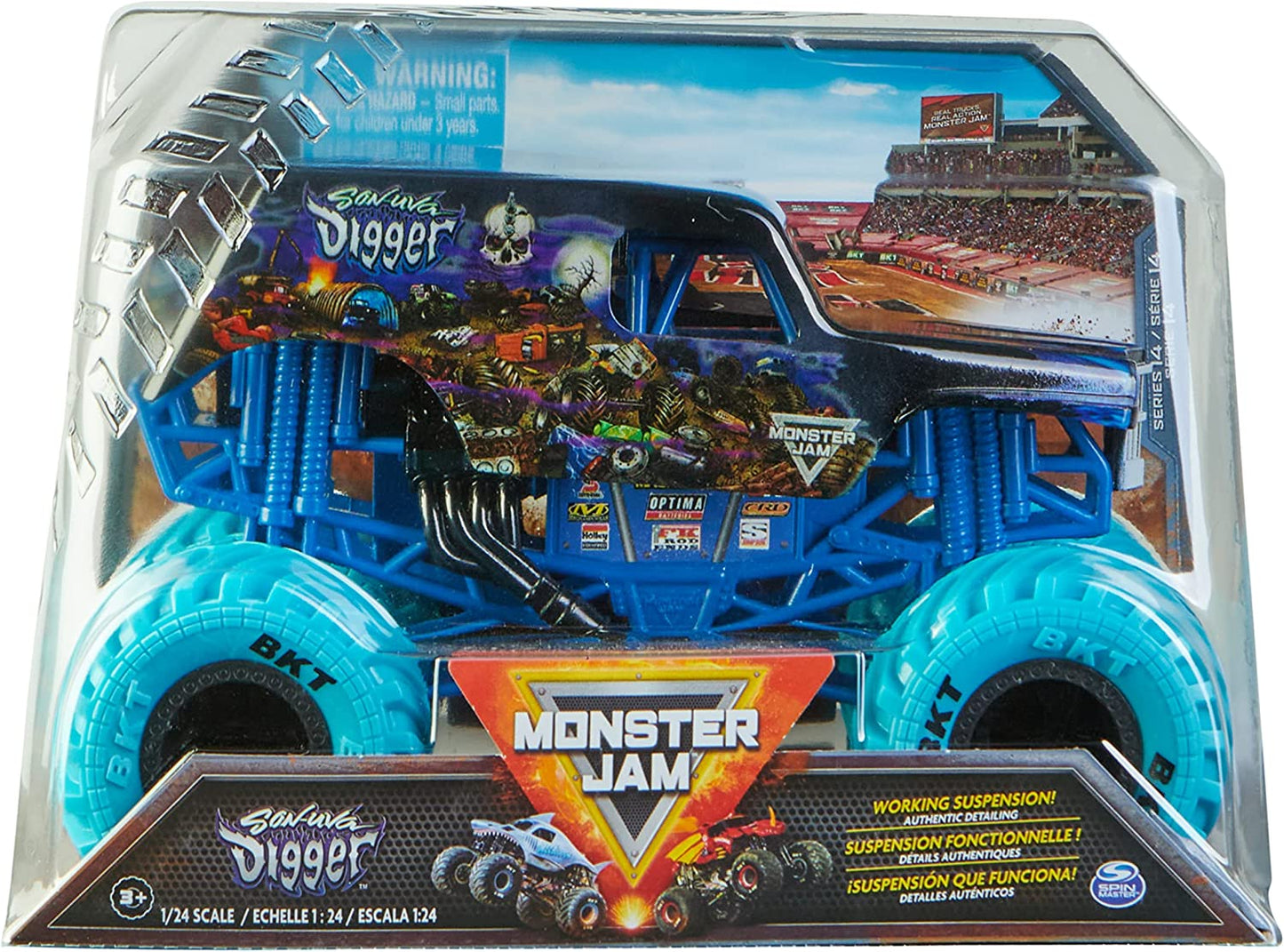 Monster Jam, Official Calavera Monster Truck, Collector Die-Cast Vehicle, 1:24 Scale, Kids Toys for Boys Ages 3 and Up