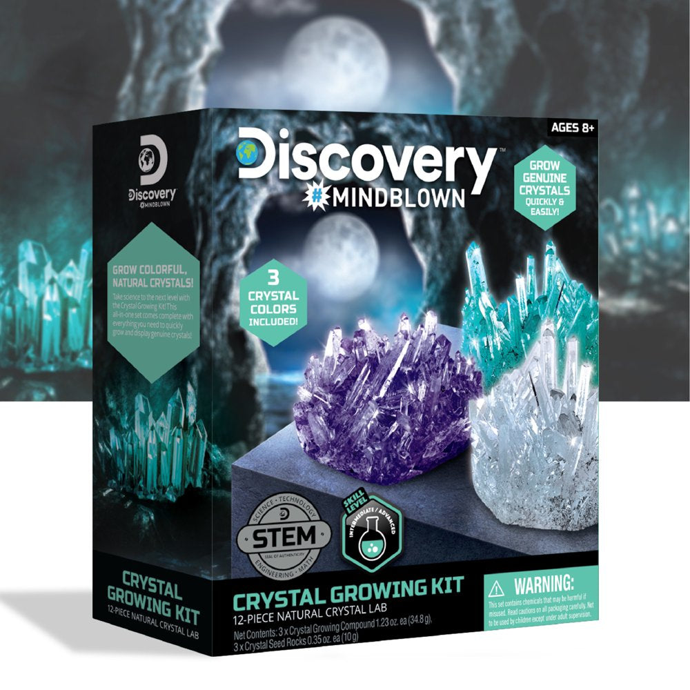 Discovery™ #Mindblown 12-Piece Natural Crystal Growing Science Kit, for Kids & Teens