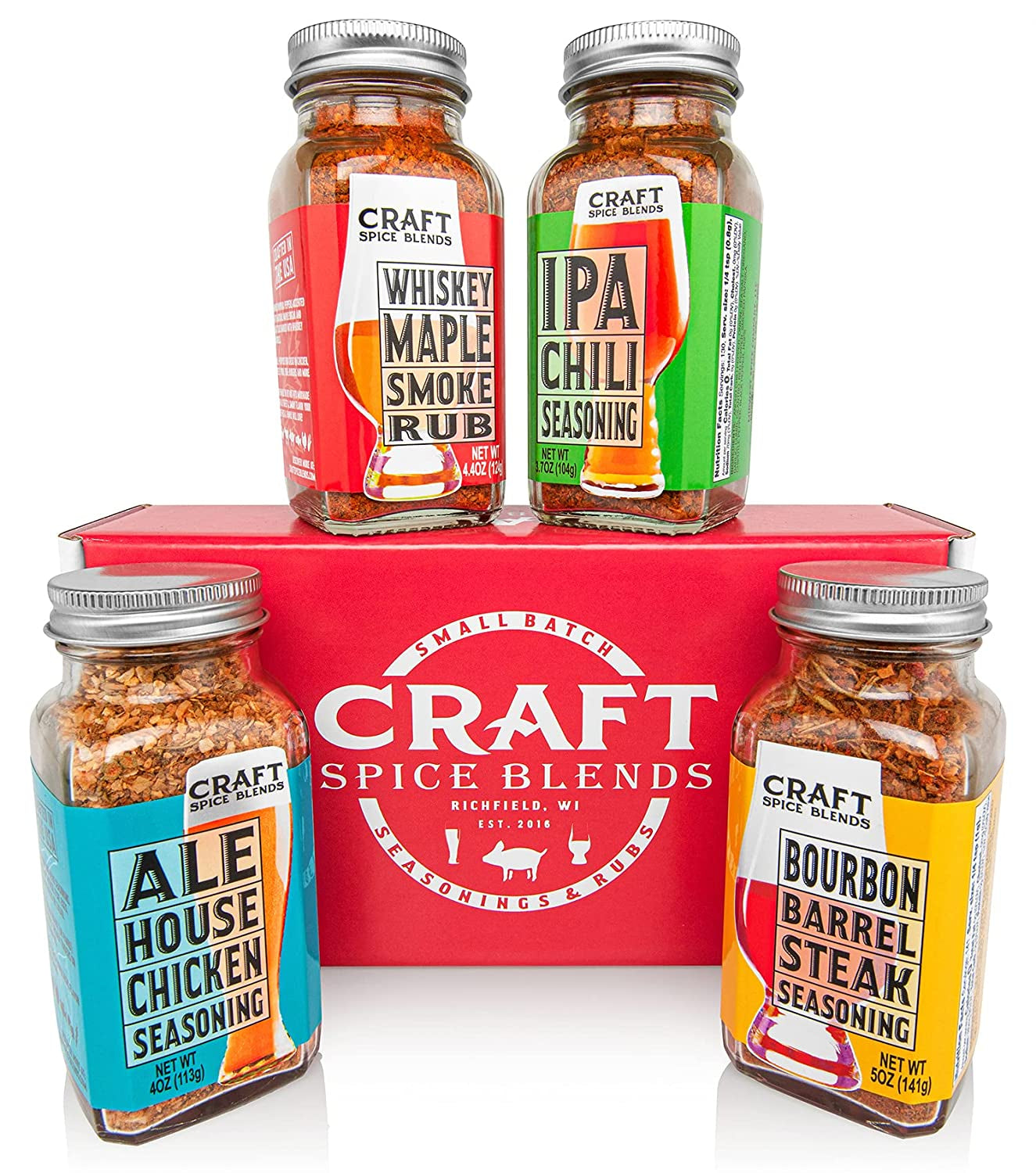 Craft Spice Blends Small Batch Seasoning & Rub Gift Set | All Natural Cooking and Grilling | Fun Mother's or Father's Day Gift