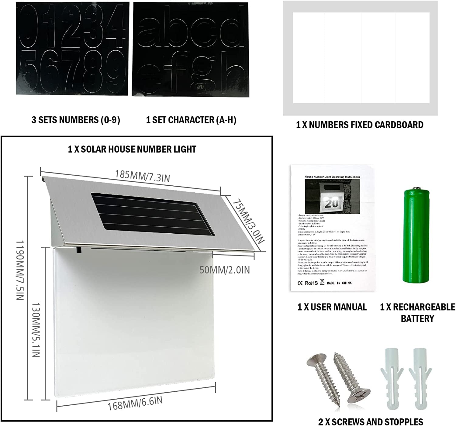  Solar Powered Address Plaques 