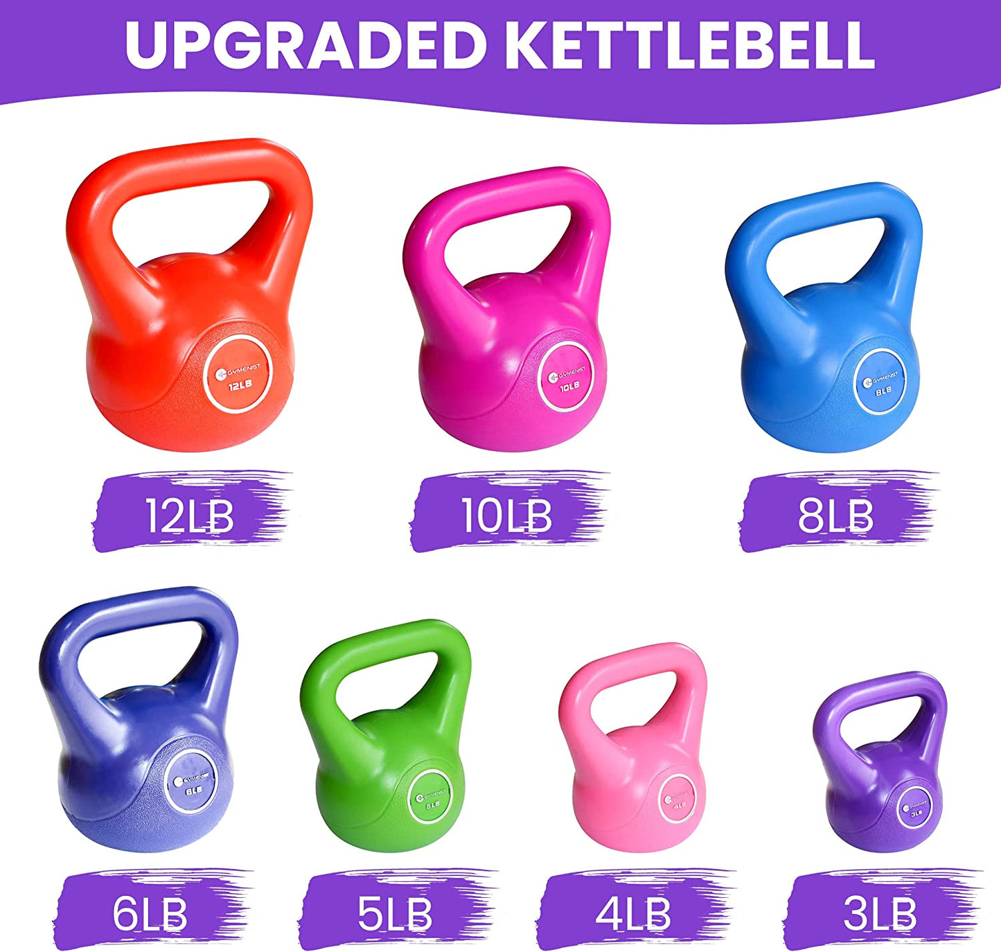 Gymenist Exercise Kettlebell Fitness Workout Body Equipment Choose Your Weight Size