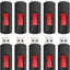 10 Pack 32GB USB Flash Drives Slide Retractable Memory Stick Bulk USB 2.0 Thumb Drive Jump Drive Zip Drive USB Sticks Data Storage Backup for PC Mac (32G, 10 Mixed Color)