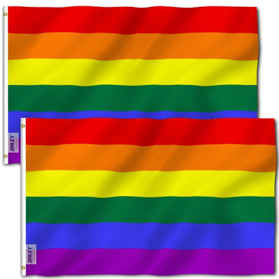  3 Ft X 5 Ft Rainbow Flag 6 Stripes Polyester 