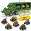 TOY Life Dinosaur Toys for Kids 3-7, Dinosaur Truck with 6 Pull Back Dinosaur Cars, 8 in 1 Dino Toys for Boys and Girls, Dinosaur Transport Truck with High Speed Launcher for Kids