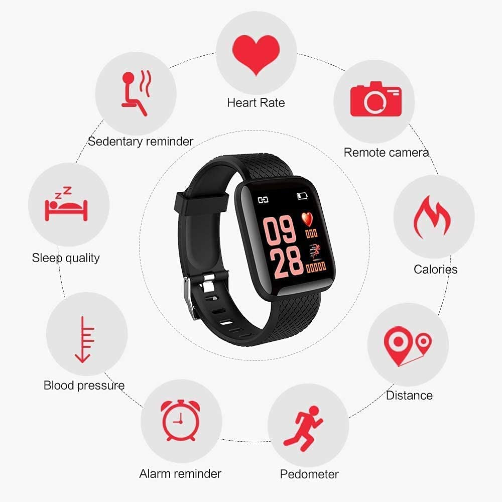 Smart Watch Fitness Tracker Waterproof IP68 with Heart Rate Monitor and Sleep Monitor, Step and Distance Counter, for Android Phones and IOS Phones