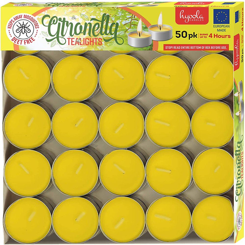 50 Pk Indoor and Outdoor Tealight Citronella Candles