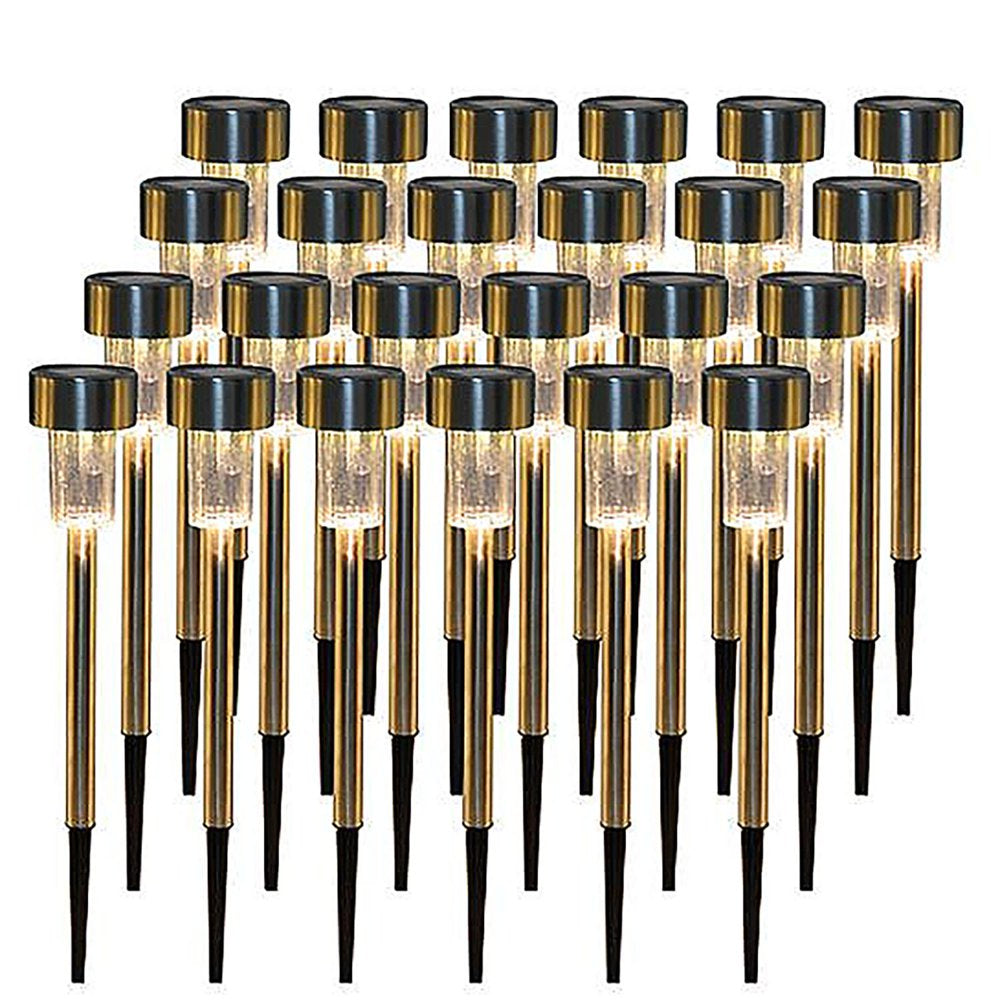 10 Pack Stainless Steel Outdoor Solar Lights for Walkway- Waterproof, LED Landscape Lighting Solar Powered Lights Solar Garden Lights for Pathway Patio Yard