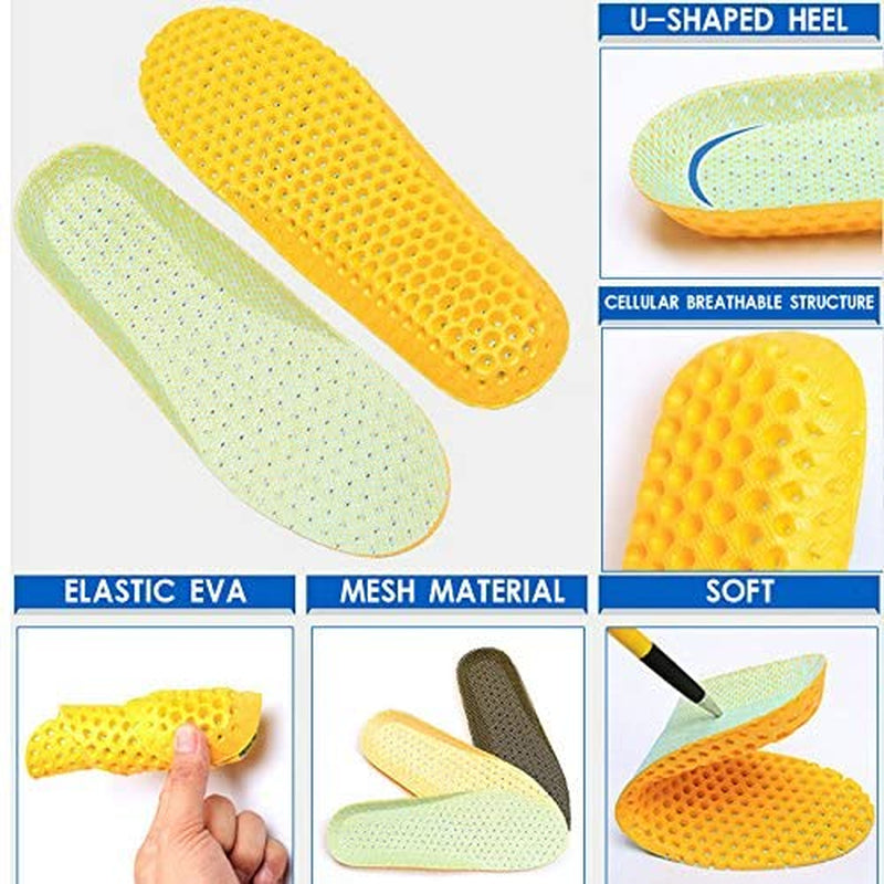 3 Pairs Breathable Shoe Insoles Water Shoes Inserts Sports Shoe Insole Replacement Insoles for Men (US8-11)