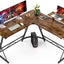 L Shaped Desk, Computer Corner Desk, Home Gaming Desk, Office Writing Workstation with Large Monitor Stand, Space-Saving, Easy to Assemble, Black