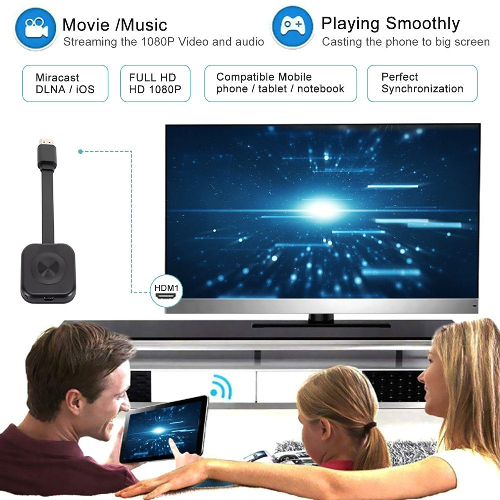 Wireless TV Stick Wireless HDMI Display Adapter HDMI Screen Mirroring Display Dongle Wifi HDMI Adapter Connector for Miracast Screen Mirror TV Dongle