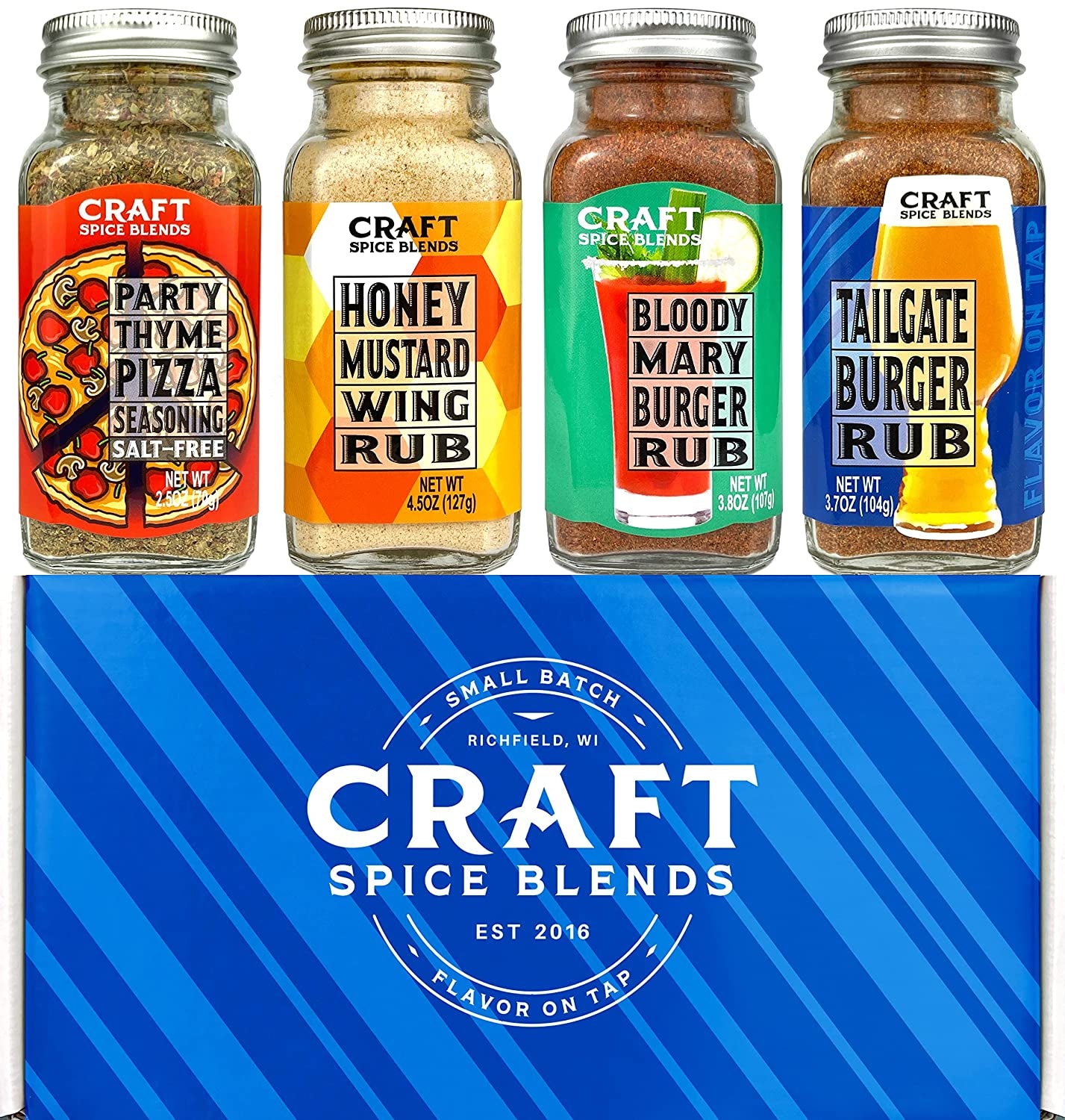 Craft Spice Blends Small Batch Seasoning & Rub Gift Set | All Natural Cooking and Grilling | Fun Mother's or Father's Day Gift
