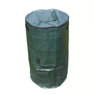 1 Pc 58L Garbage Storage Bag Portable Garden Leaf Trash Grass Collection Bucket with Cover for Garden Courtyard (Green)