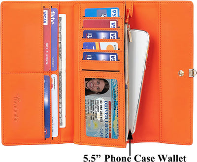 Womens Wallet PU Leather RFID Blocking Purse