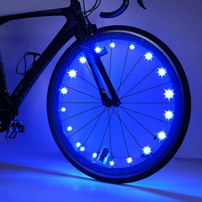 6 Pcs Tire Pack LED Bike Lights for Wheel Bicycle Spoke Lights Bright Blue Waterproof Bike Lights for Night Riding Accessories Front and Back for Kids Adults Night Riding Gifts