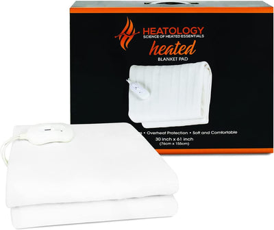 Heatology Electric Heated Mattress Pad (30" X 61") UL Certified with 3 Heat Settings & Auto Shut Off