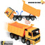 Oversized Dump Truck Toy for Kids Play, Big Friction Powered Toy Construction Vehicle with Lifting Dumping Bed