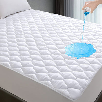 Twin XL Mattress Protector for College Dorm Room, Waterproof Breathable Noiseless Twin Extra Long Mattress Pad with Deep Pocket for 6-16 Inches Mattress, White