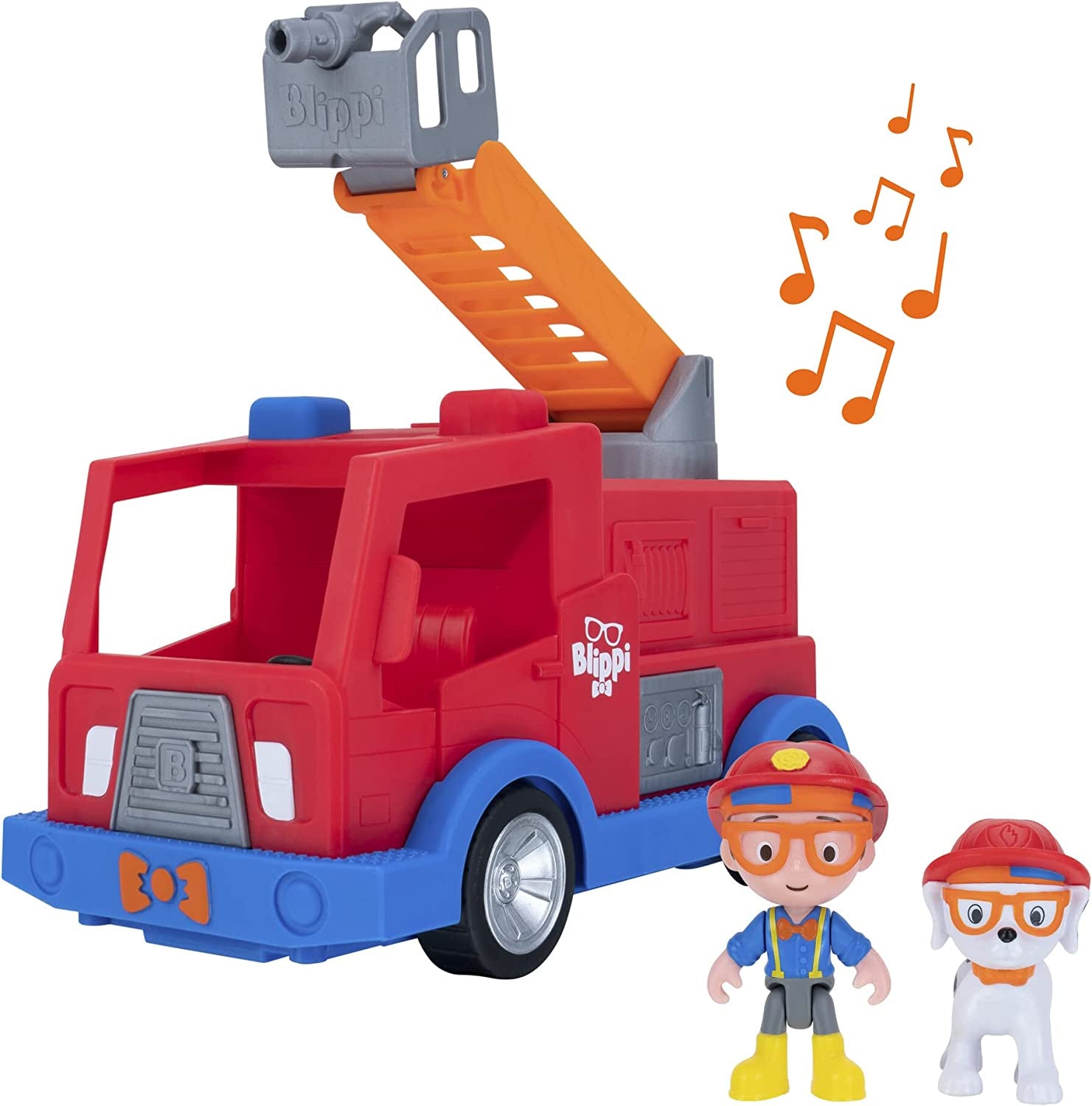 Blippi Fire Truck - Fun Freewheeling Vehicles with Freewheeling Features Including 3 Firefighter and Fire Dog, Sounds and Phrases - Educational Vehicles for Toddlers and Young Kids