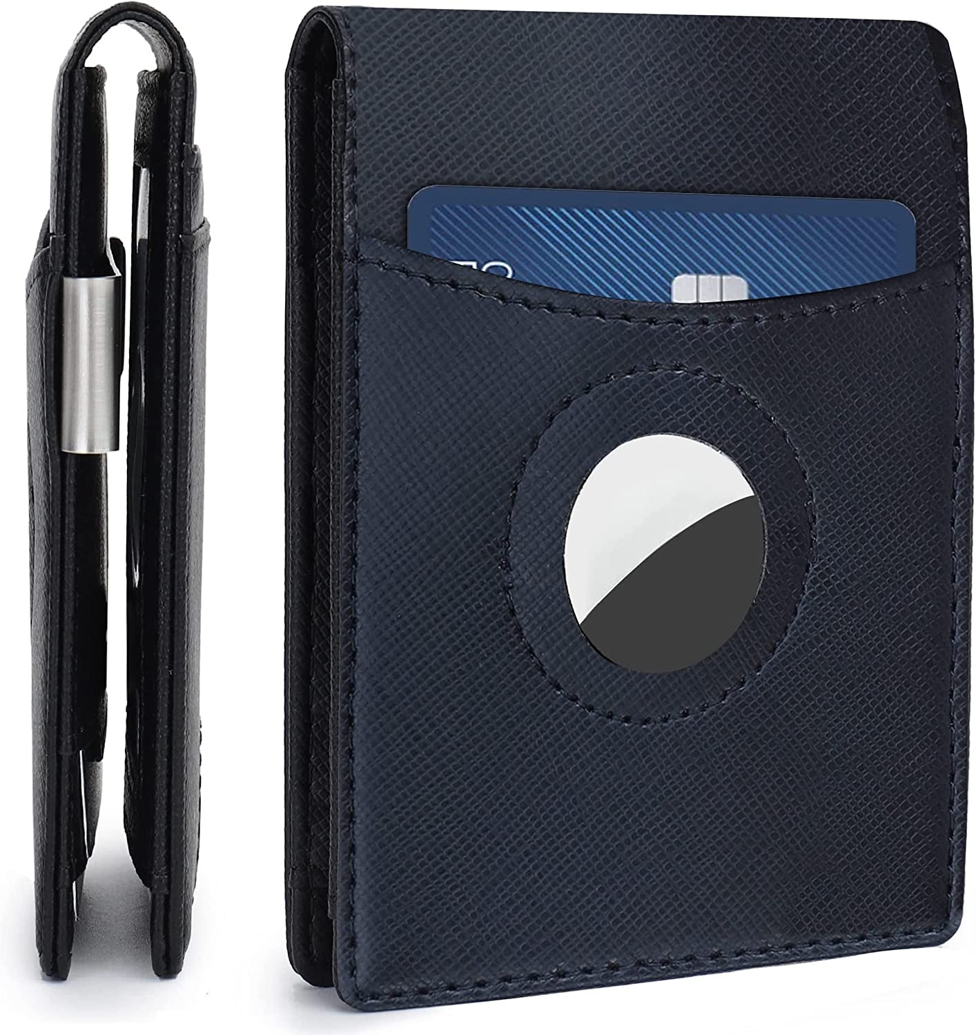  Mens Wallet with Airtag Slot and Money Clip 