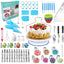 132Pcs Cake Decorating Tools with Cake Turntable Stand, Icing Piping Nozzles, Russian Tulip Tips & Baking Decorations Supplies Set